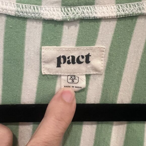 PACT Organic Staycation Short Robe In Hideaway Stripe Sz Xs/s Missing Waist Tie! - Picture 2 of 6